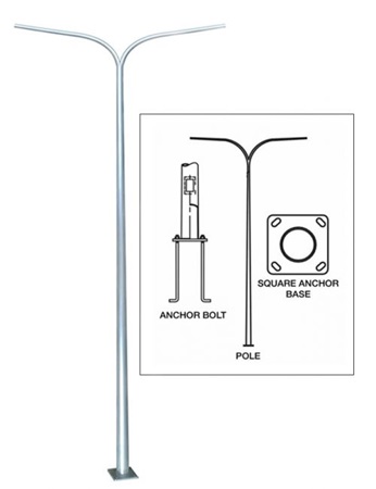 LED Lamp Post/Pole (Curve Type, Double Arm) from Ecoshift