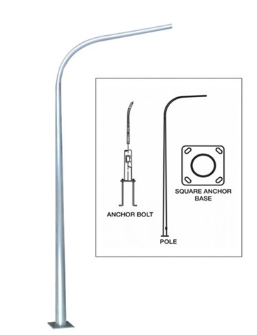 LED Lamp Post/Pole (Curve Type, Single Arm) from Ecoshift