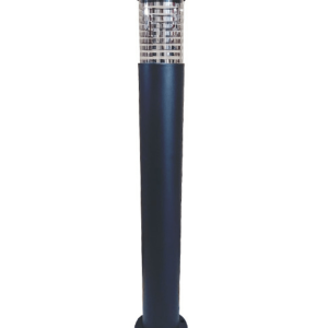 LED bollard light, round bulb type, black finish