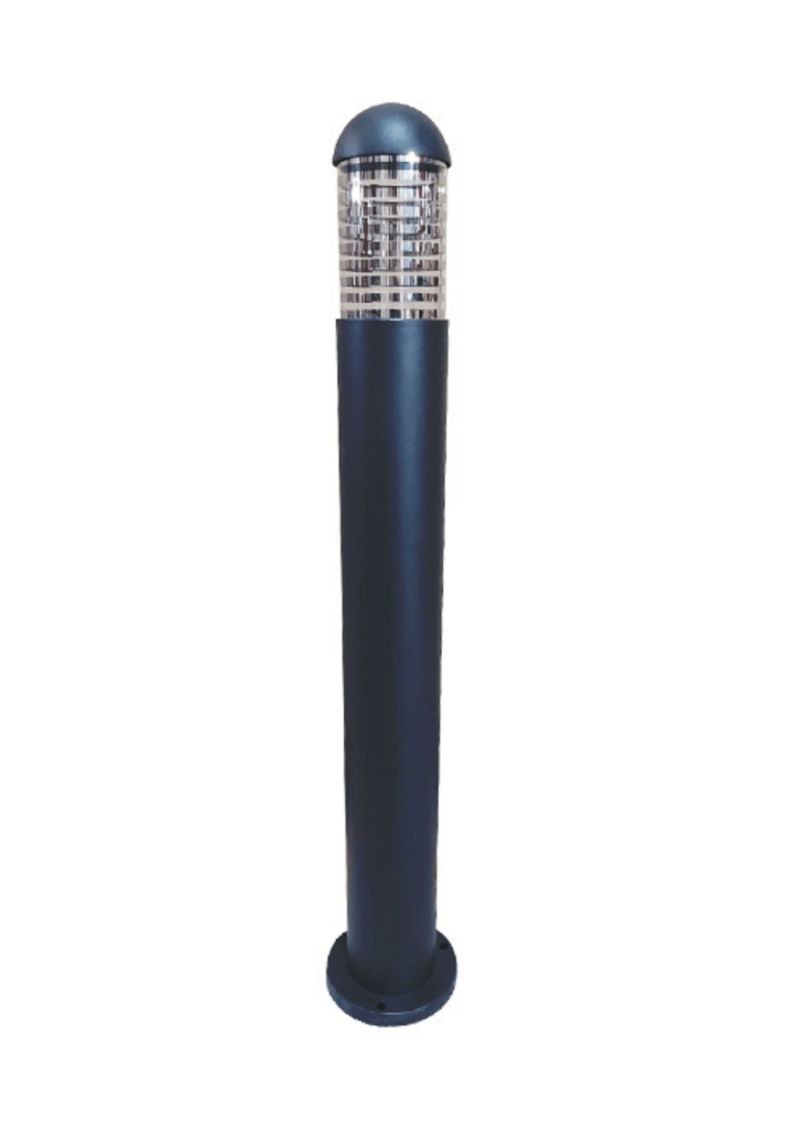 LED bollard light, round bulb type, black finish