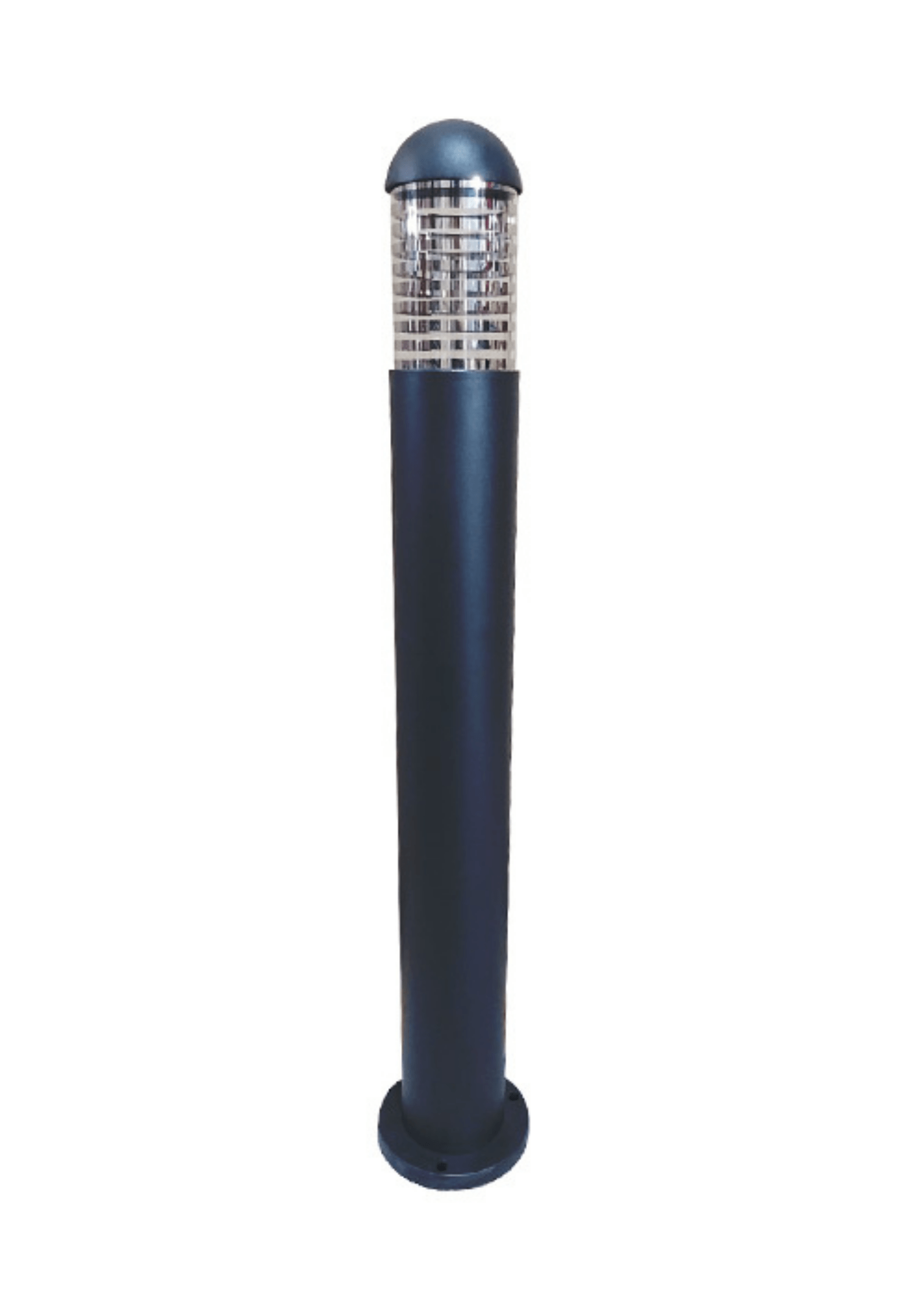 LED bollard light, round bulb type, black finish