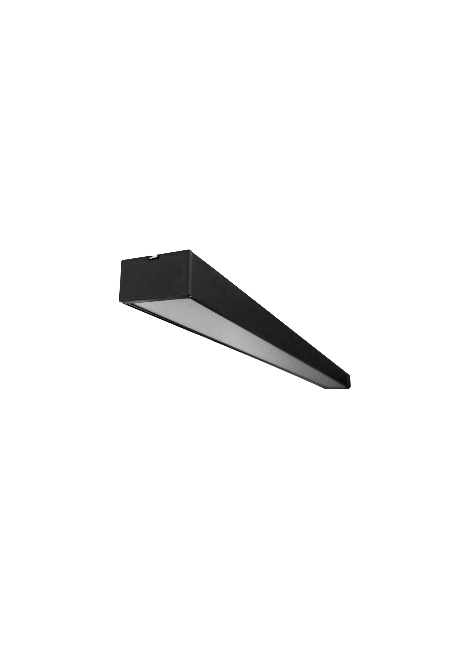 LED linear light, 36W, warm-white, black body – modern indoor lighting.