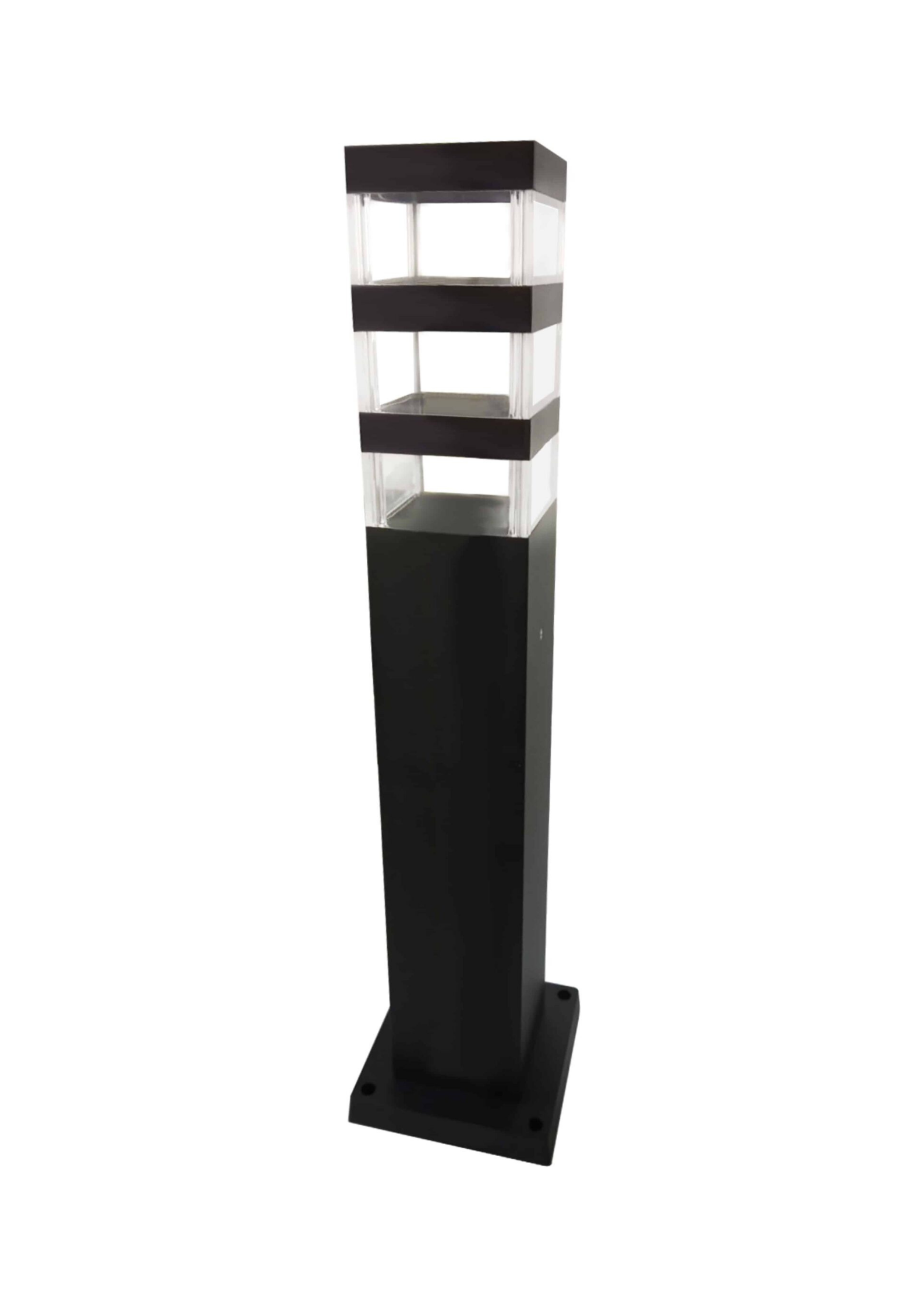 LED bollard light, bulb type, black – durable outdoor pathway lighting.