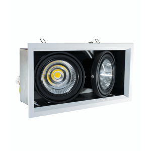LED downlight, 2x20W, warm-white, COB type – efficient recessed lighting.