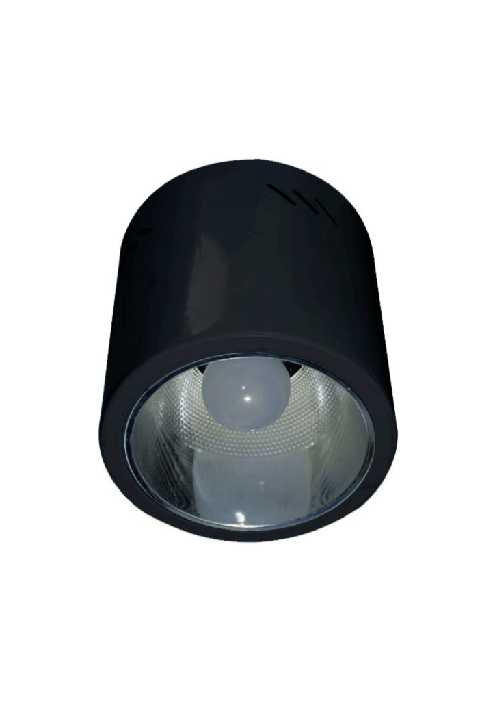 Surface Downlight Economy Black, 6-inch diameter, suitable for indoor lighting