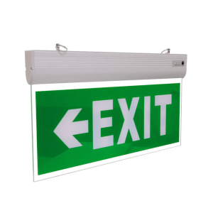 LED exit light, double face, left arrow – high-visibility emergency sign.