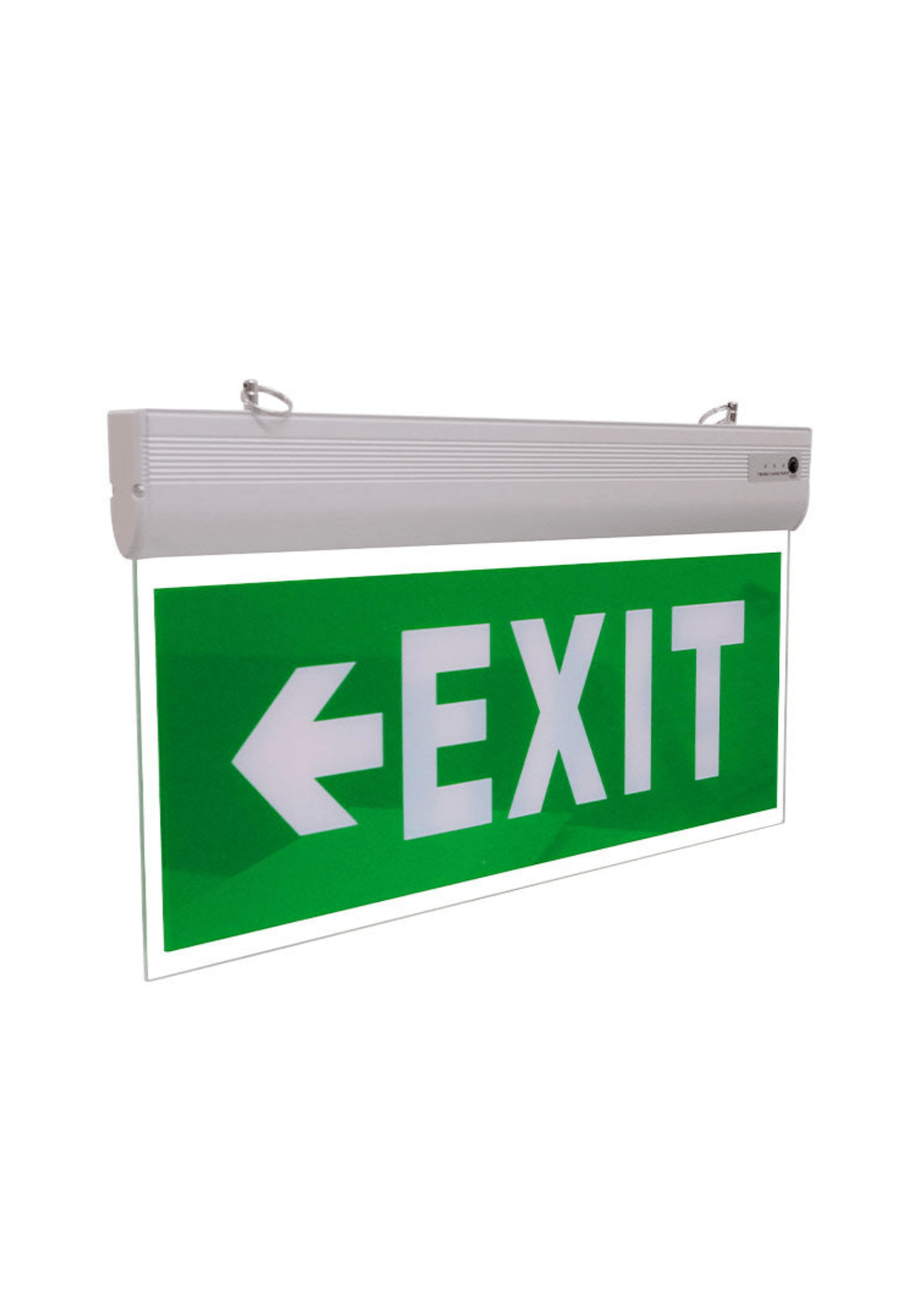LED exit light, double face, left arrow – high-visibility emergency sign.