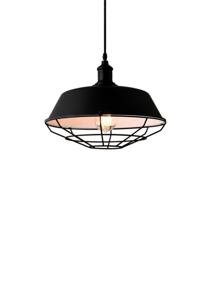 Led Pendant Light Housing with Grill Cover Black – modern industrial lighting.