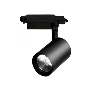 LED track light, economy, COB type, black, round, 15W, daylight – modern lighting.