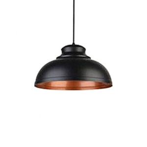 Industrial pendant light, black shaded dome – modern vintage lighting fixture.