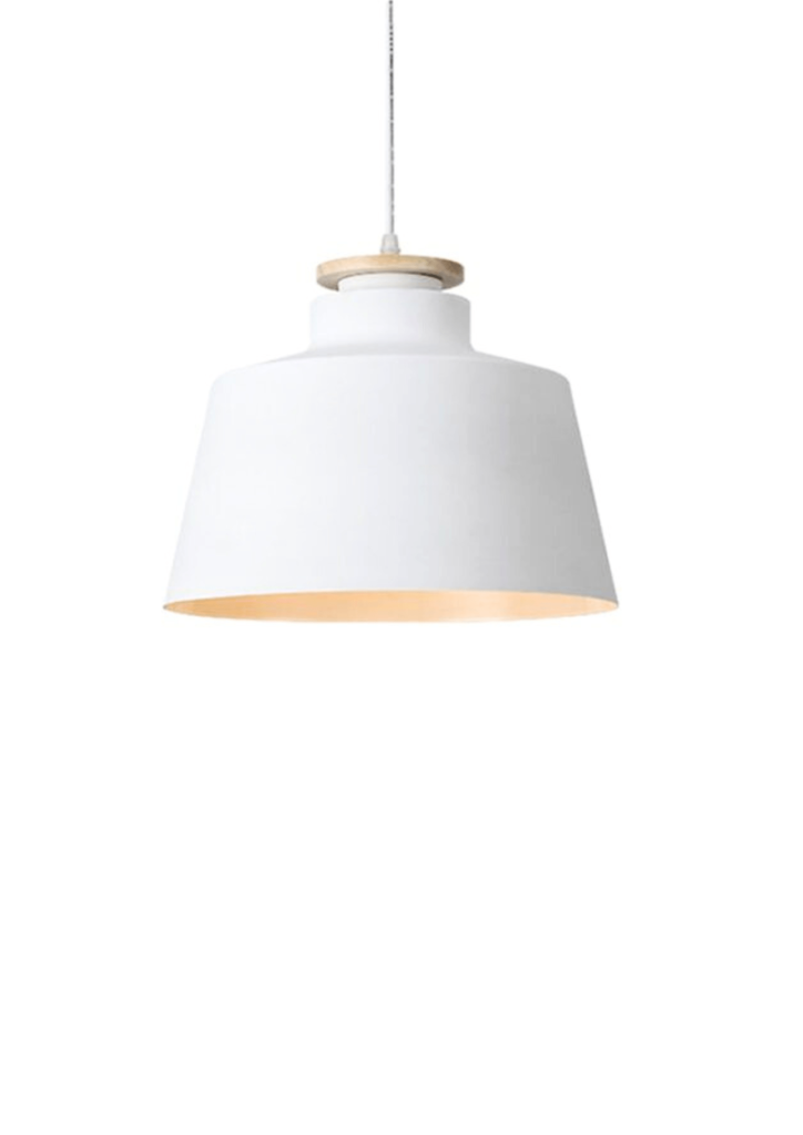 Pendant Light Housing Metal White Cylindrical B