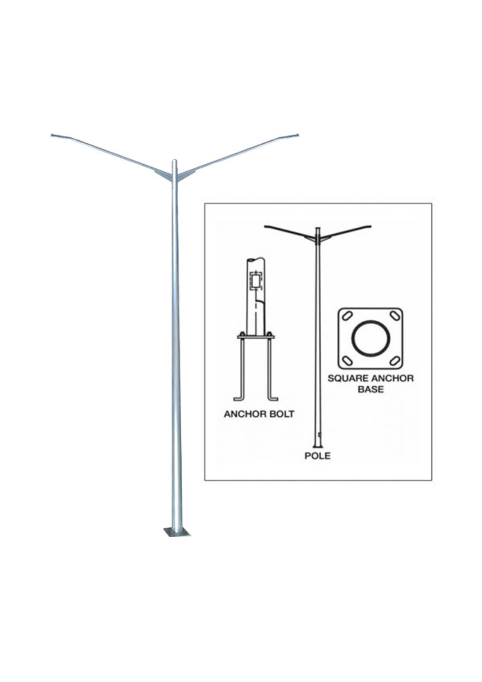 Arm bracket for economy solar streetlight – sturdy mounting support.