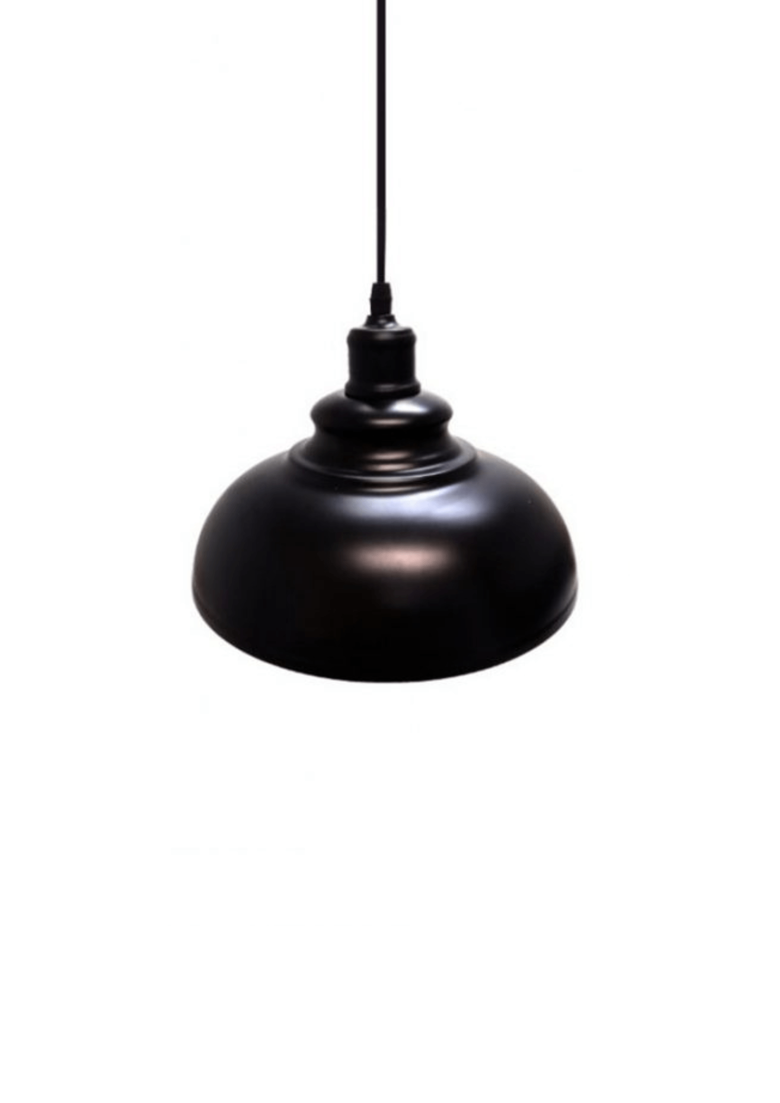 Pendant light housing, dome, matte black – stylish indoor lighting fixture.