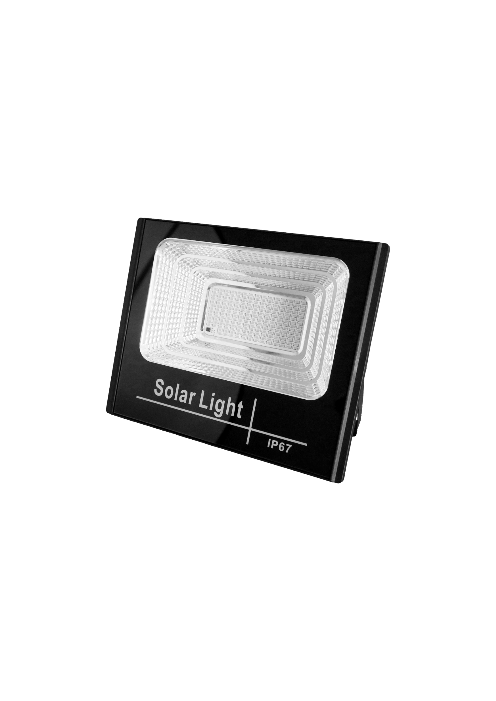 Economy LED solar flood light, ABS, 150W, daylight – durable outdoor lighting.