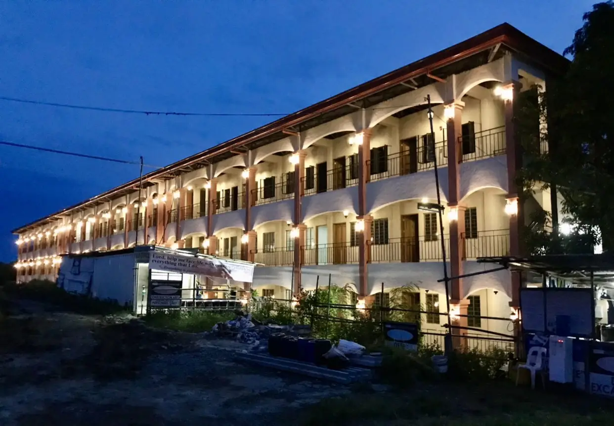 Antique pendant lighting installed by Ecoshift at Balai Housing Project, enhancing style and energy efficiency.
