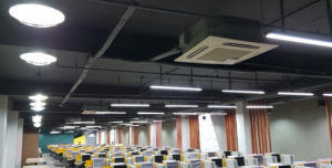 LED lighting at BGComm call center for bright, efficient workspace