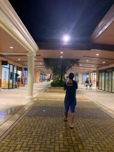 LED lighting installation at Acienda outdoor shopping complex