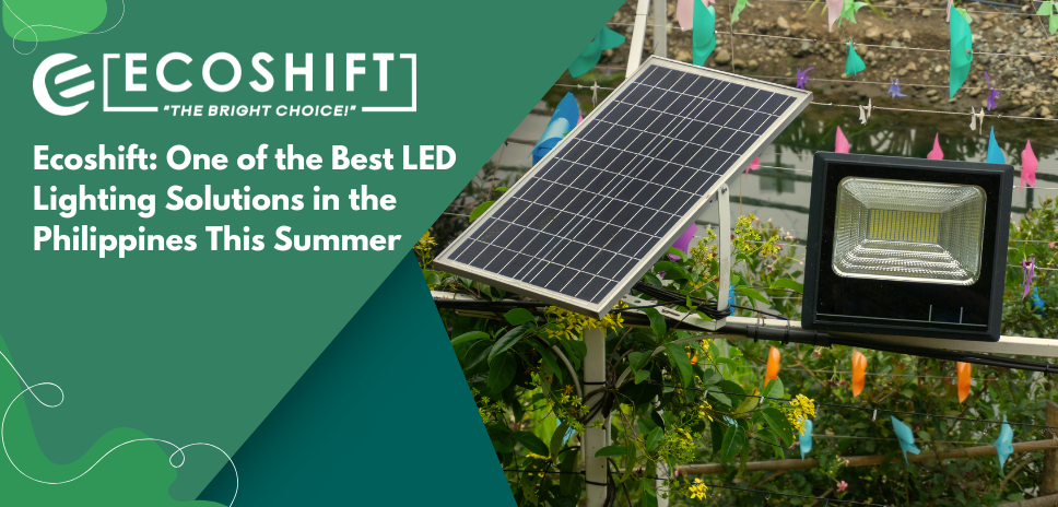 Solar lights, solar street lights, and solar floodlights by Ecoshift illuminating outdoor areas with energy-efficient lighting in the Philippines.